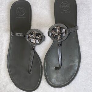 Tory Burch Mini Miller Jelly with Crystals Sandals in Smoke Grey …